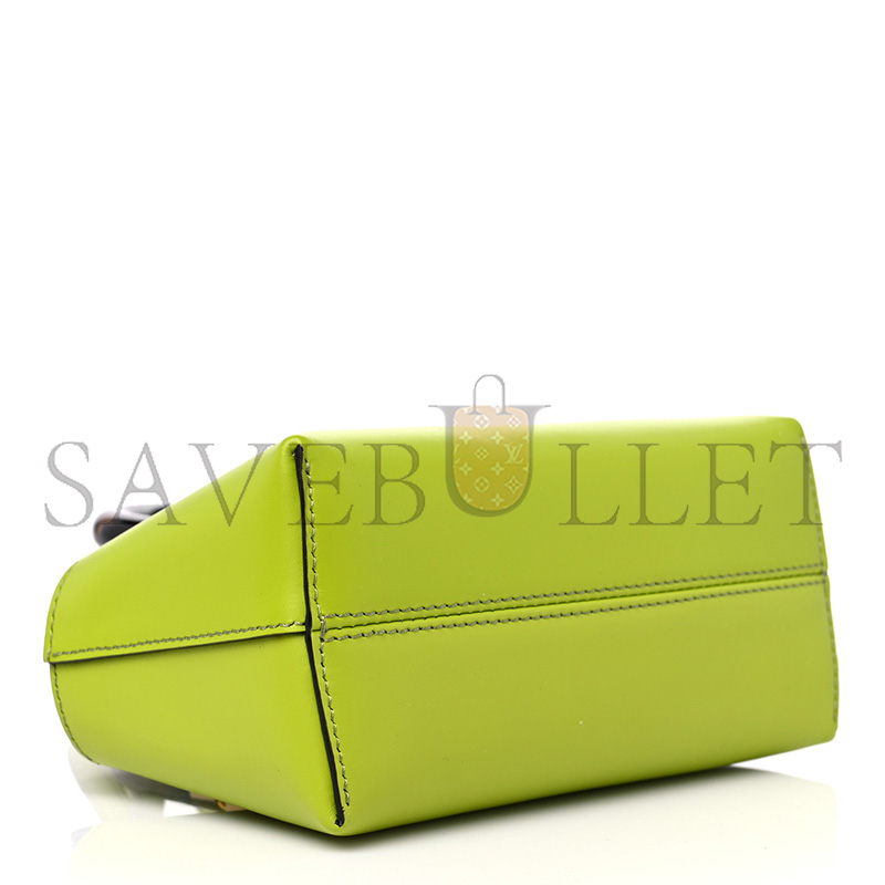 F**di vitello king plexiglass logo embossed mini by the way top handle boston bag wasabi (20*12*9cm)